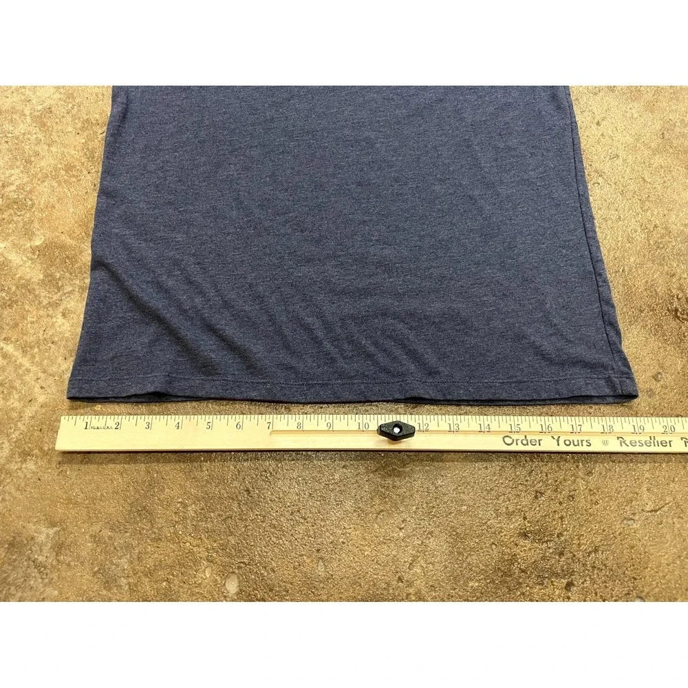 True‎ Religion World Tour T Shirt Mens M Blue Black Spellout Logo Short Sleeve